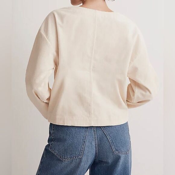 Madewell Waffle-Knit Relaxed V-Neck Top NWT size XS - Picture 2 of 11